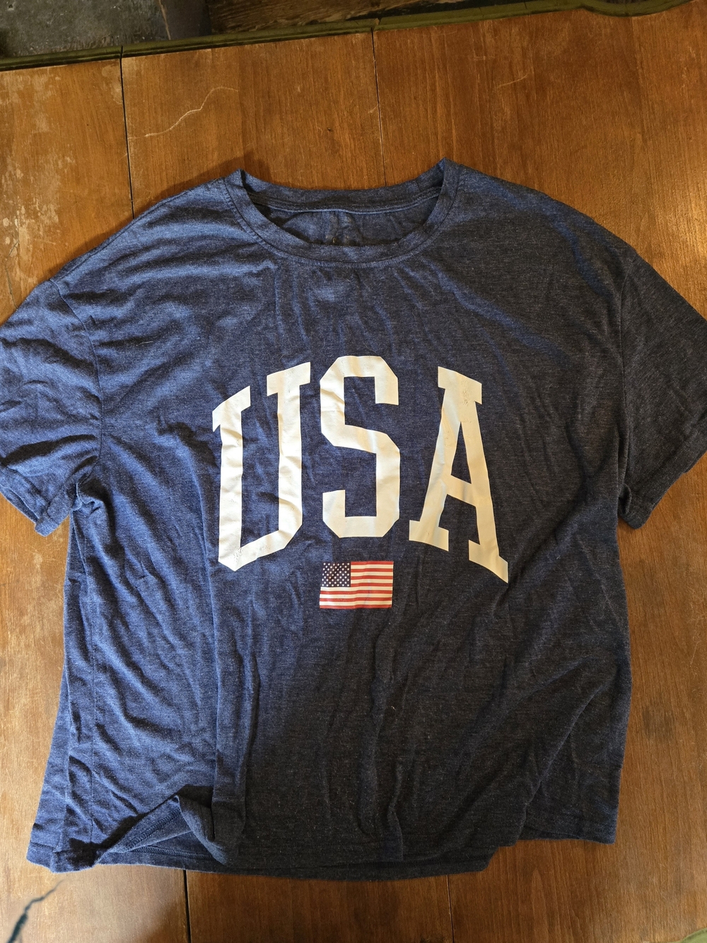 Navy USA Graphic T-Shirt with Flag